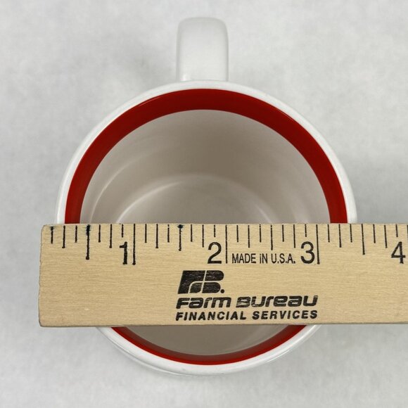 Set Of 2 Vintage Christmas Tree Mugs Himark Japan 12 oz White Red Reversed Stamp - Picture 11 of 12